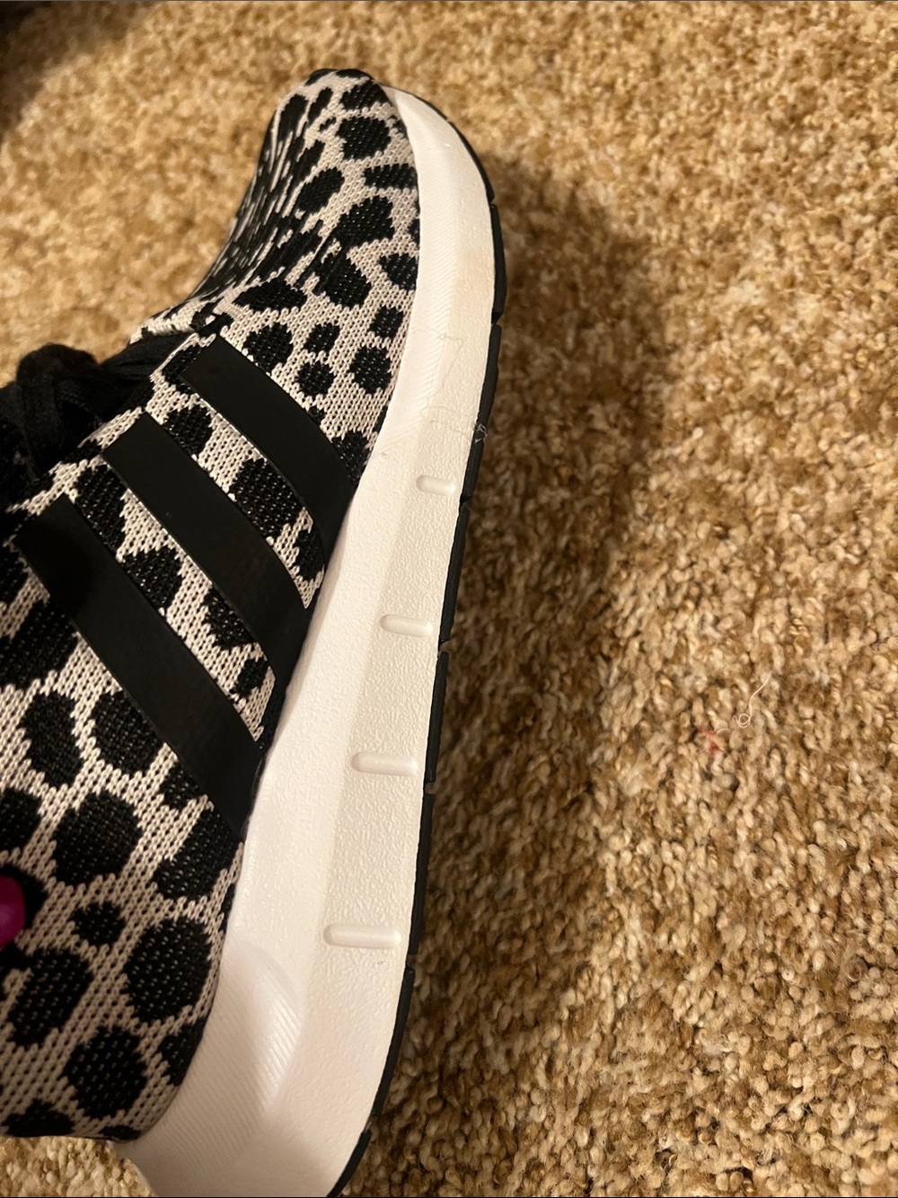 adidas Women's Black and White Leopard Print Sneakers Size 7 - Picture 7 of 14